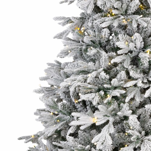 Northlight Real Touch™ Elite Pre-Lit Flocked Yukon Pine IPT Artificial Christmas Tree - 9' Perspective: right