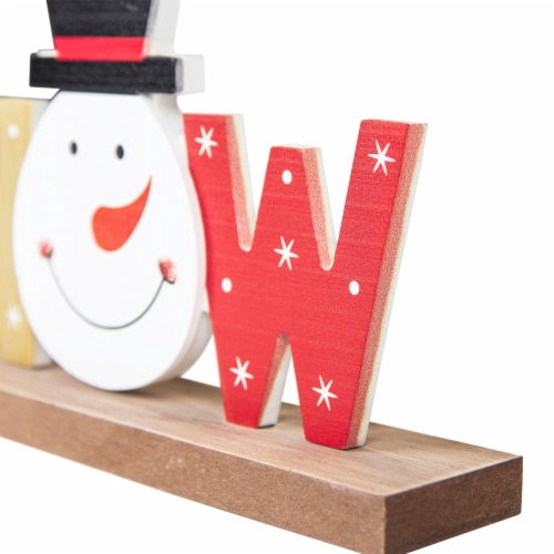 Northlight Wooden Snowman Tabletop Christmas Sign - 9.5 Perspective: right