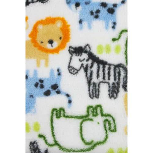 Cutie Pie Safari Print Plush Baby Blanket Perspective: right