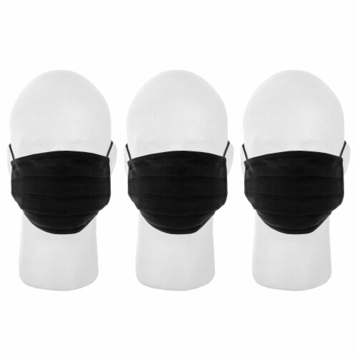 al-SHIELDS Adult Unisex Pleated Fabric Face Masks - Black Perspective: right