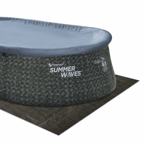 Summer Waves Quick Set 15 Ft Oval Above Ground Pool with Filter Pump, Dark Gray Perspective: right