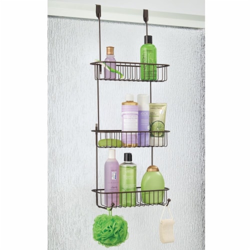 mDesign Small Metal Over Door Bathroom Tub/Shower Caddy