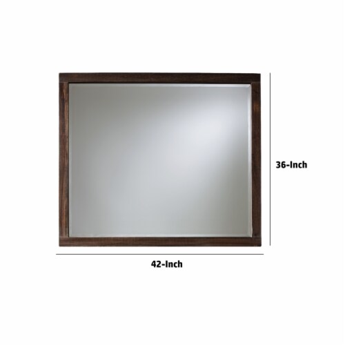 42 Inch Cas Sengon Tekik Wood Dresser Mirror Rough Hewn Brown 1