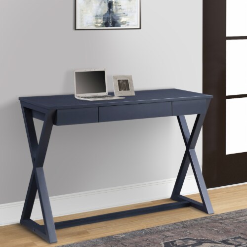 Mary 42 Inch Wood Console Sideboard Desk with Center Drawer Gray