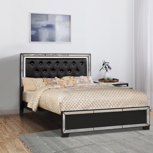 Tufted mirror headboard discount