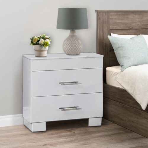 Chrome nightstand with drawer deals