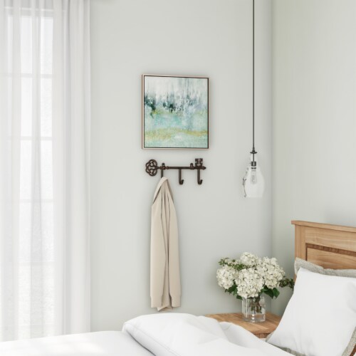 Decorative Skeleton Key Design Hooks-3-Pronged Cast Iron Shabby Chic Rustic Wall Mount Hooks Perspective: right