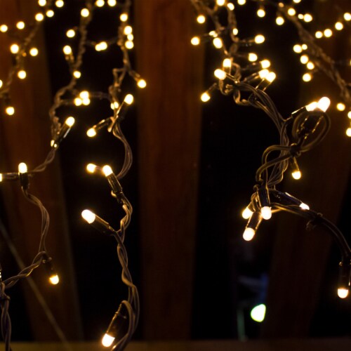 Outdoor Mini Solar String Lights- 200 LED Solar Powered Hanging Lighting with 8 Light Modes Perspective: right