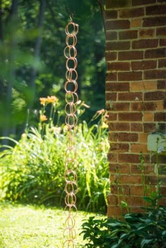 Garden's Alive Copper Rain Chain Perspective: right