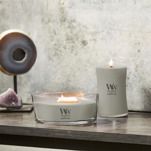 WoodWick Lavender & Cedar Scented Large Hourglass Candle, 21oz Perspective: right