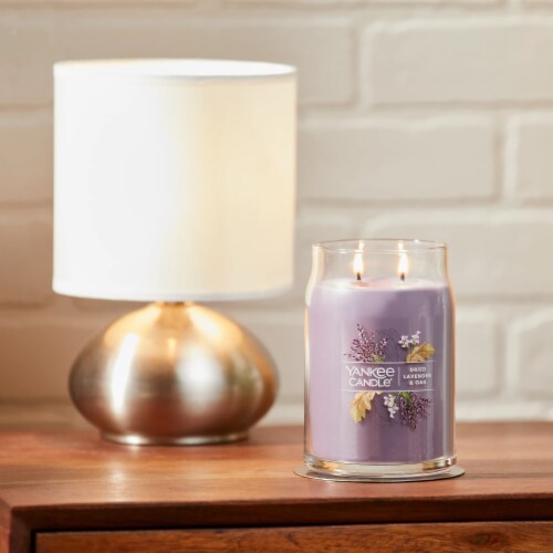 Yankee Candle® Dried Lavender & Oak​ Signature Large Jar Candle Perspective: right