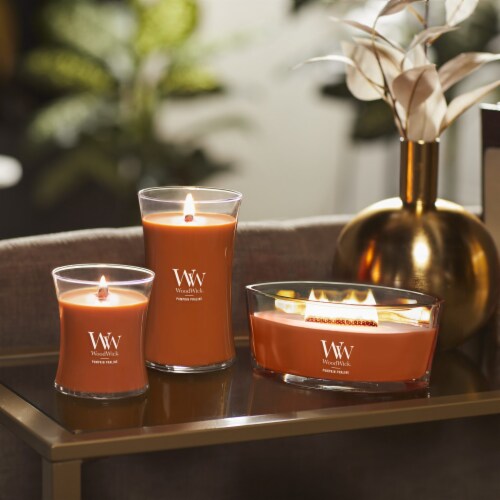 WoodWick Pumpkin Praline Scented Large Hourglass Candle, 21oz Perspective: right
