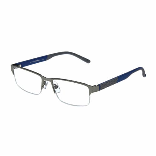 Foster Grant Ironman® Momentum Reading Glasses – Gunmetal/Blue Perspective: right