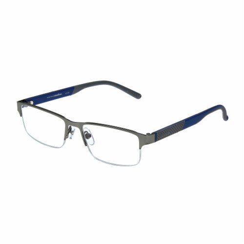 Foster Grant Ironman® Momentum Reading Glasses – Gunmetal/Blue Perspective: right
