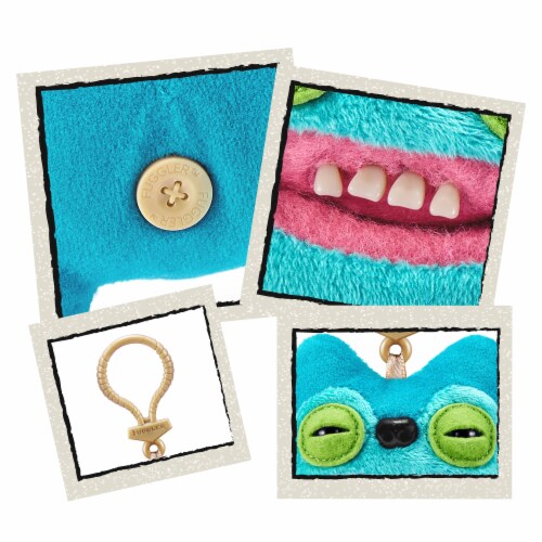 Zuru Fuggle Key Rings® 5-inch Assortment Series 5 Greedy Grinner - Teal Perspective: right
