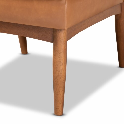 Baxton Studio Riordan Tan and Walnut Brown Finished Wood Dining Chair Perspective: right