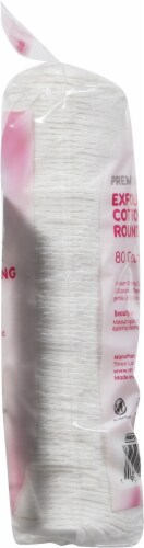 Simply Soft® Hypoallergenic Exfoliating Dual Textured Cotton Rounds Pads, White, 80 ct Bag Perspective: right