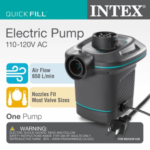 Intex 120V AC Electric Air Pump & Inflatable Ultra Lounge Chair And Ottoman Set Perspective: right