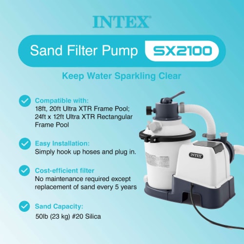 Intex 2100 GPH Pool Sand Filter Pump with Krystal Clear Saltwater
