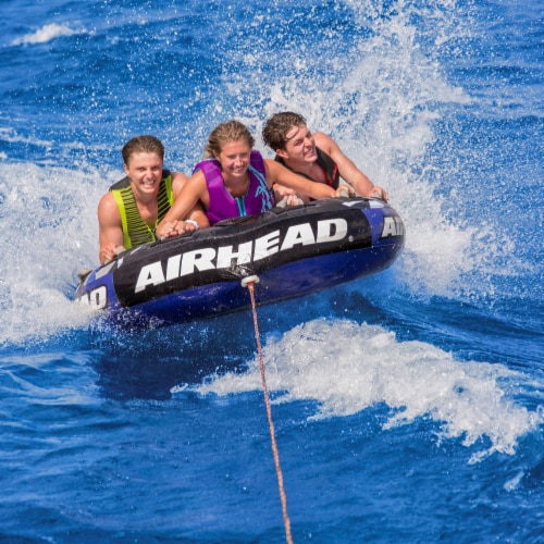 Airhead Super Slice Inflatable Towable Water Tube w/ Booster Ball Towing System Perspective: right