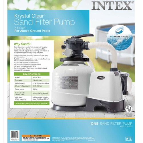 Intex Pool Sand Filter Pump with Pool Vacuum and Wall Mount Pool