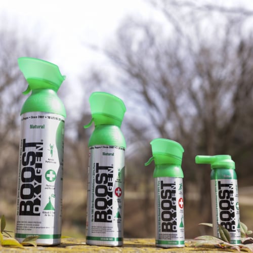 Boost Oxygen Natural Portable 5 Liter Pure Oxygen Canister, Flavorless (8 Pack) Perspective: right