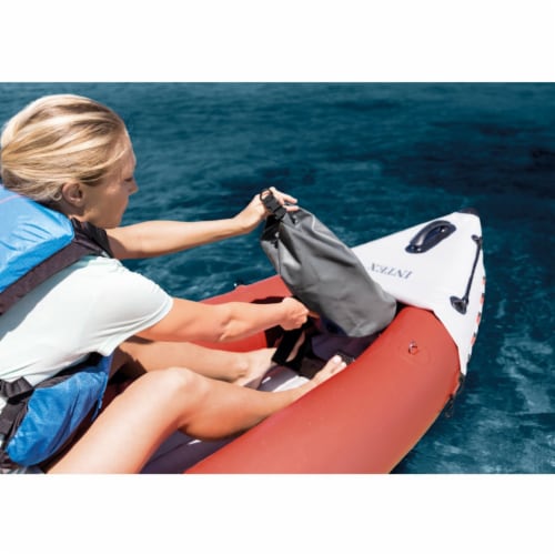 Intex 2 Person Vinyl Kayak w/ Oars & Pump & 2-Person K2 Kayak w/ Oars Air Pump Perspective: right