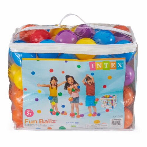 Intex Plastic Multi-Colored Balls for Bounce Houses (100 Large & 100 Small) Perspective: right
