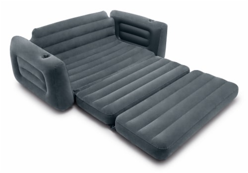 Intex Inflatable Pull-Out Sofa Bed Sleep Away Futon Couch, Queen, Gray (2 Pack) Perspective: right