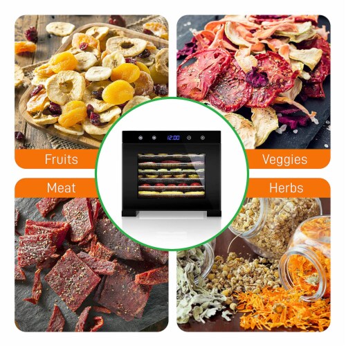 NutriChef Electric 600W Countertop Food Dehydrator with 6 Trays, Silver (2 Pack) Perspective: right