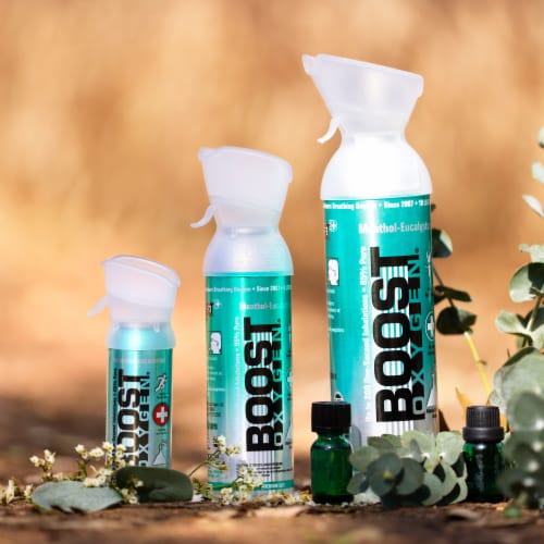 Boost Oxygen Natural Portable 5 Liter Pure Oxygen Variety Canister (16 Pack) Perspective: right