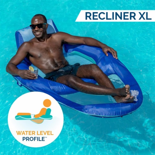 SwimWays Spring Float Recliner XL Inflatable Pool Float Lounger Blue 2 Pack 2 Piece Gerbes Super Markets