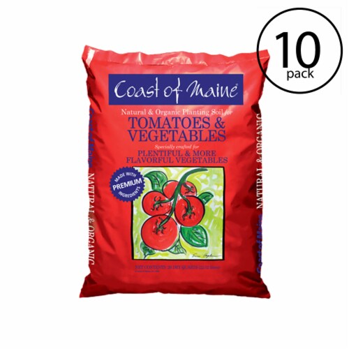 Coast of Maine Tomato and Vegetable Planting Soil, 20 Quart Bag (10 Pk) Perspective: right