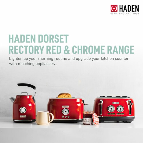 Haden Dorset 1.7 Liter Cordless Electric Kettle and 4 Slice Bread Toaster,  Red, 1 Piece - Fred Meyer