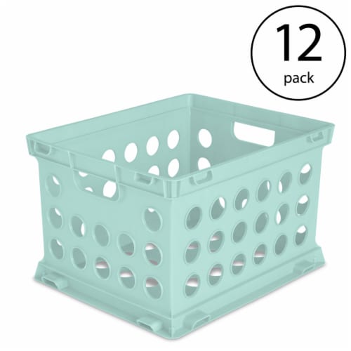 Sterilite Stackable File Storage Crate Organizers with Handles Teal 12 Pack 12 Piece Pay Less Super Markets