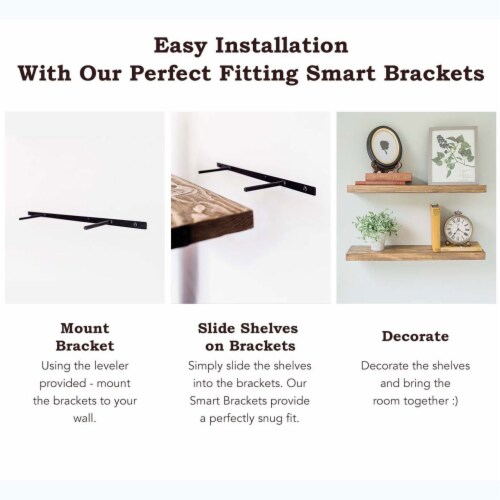 Willow & Grace Connie 24 Floating Shelves with Amanda 24 Wall Mount Shelves Perspective: right