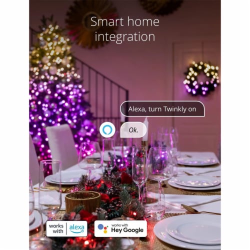 Twinkly Strings App-Controlled Smart LED Christmas Lights 100 Multicolor(4 Pack) Perspective: right