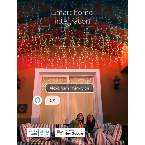 Twinkly Icicle App-Controlled Smart LED Christmas Lights 190 Multicolor (2 Pack) Perspective: right