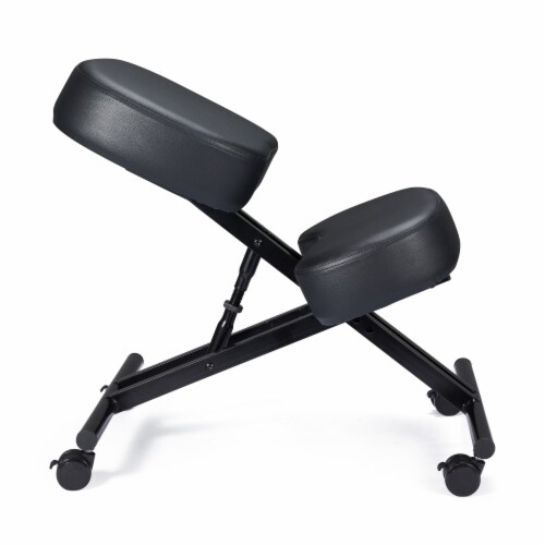 Gray Adjustable Ergonomic Kneeling Chair with Back Support – Dragonn