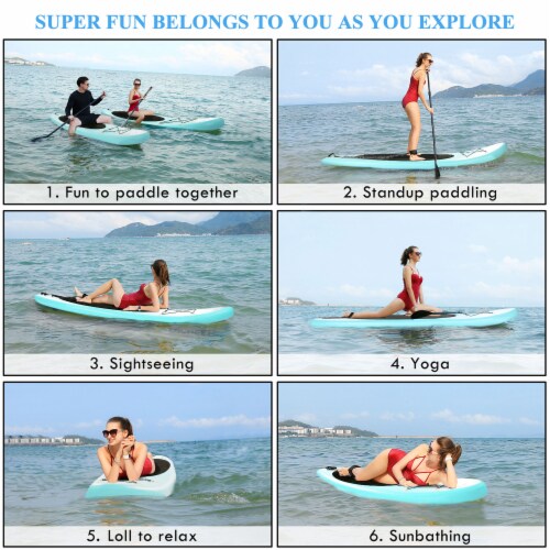 Ancheer iSUP Inflatable Stand Up Paddle Board with Bag and Accessories, Blue Perspective: right