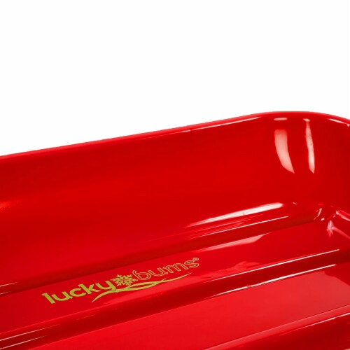 Lucky Bums Kids 48 Inch Plastic Snow Toboggan Sled with Pull Rope, Red (3 Pack) Perspective: right