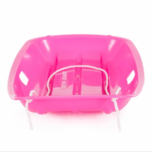 Slippery Racer Downhill Sprinter Kids Plastic Toboggan Snow Sled, Pink (2 Pack) Perspective: right