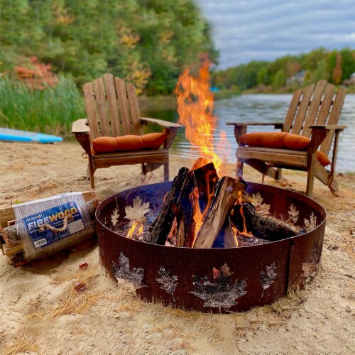 TimberTote Natural Hardwood Mix Firewood Bundle for Fireplace & Firepit (4 Pack) Perspective: right