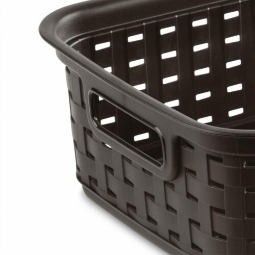 Sterilite Small Convenient 11 Inch Long Multipurpose Basketweave Home Or  Office Storage Open Basket Organizer, Espresso (8 Pack) : Target