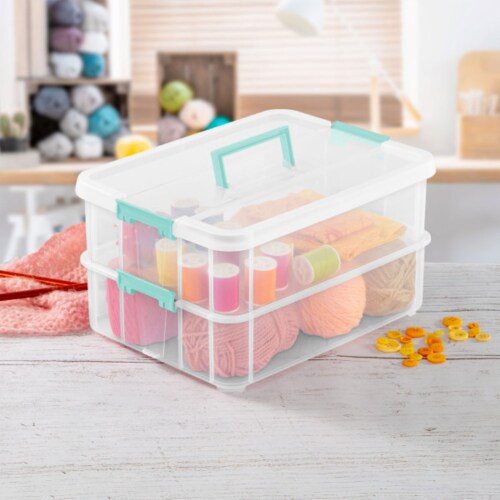 Sterilite Set of (2) 28 Qt. Storage Boxes Plastic, Titanium