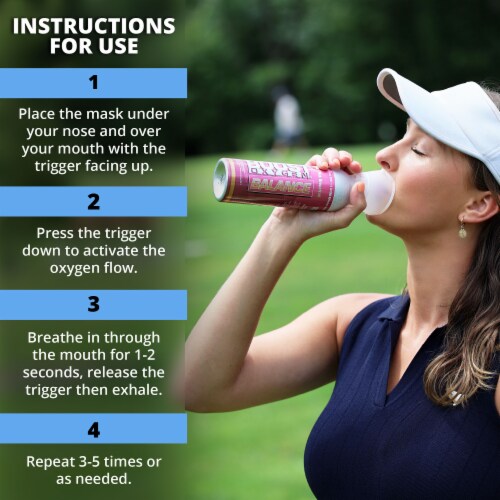 Boost Oxygen Pocket Sized Canned Oxygen w/ Mouthpiece, Pink Grapefruit (8 Pack) Perspective: right