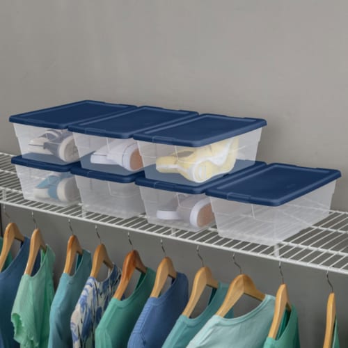 Blue Large Plastic Storage Bin