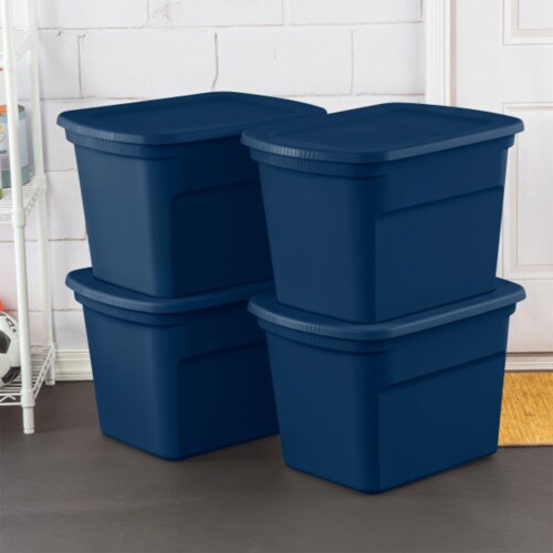 Sterilite Storage Tote, Blue Marine, 30-Gallons