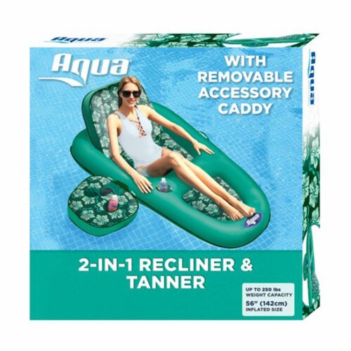 Aqua Leisure Campania Inflatable 2in1 Lounger, Floral & Zero Gravity Pool Float Perspective: right