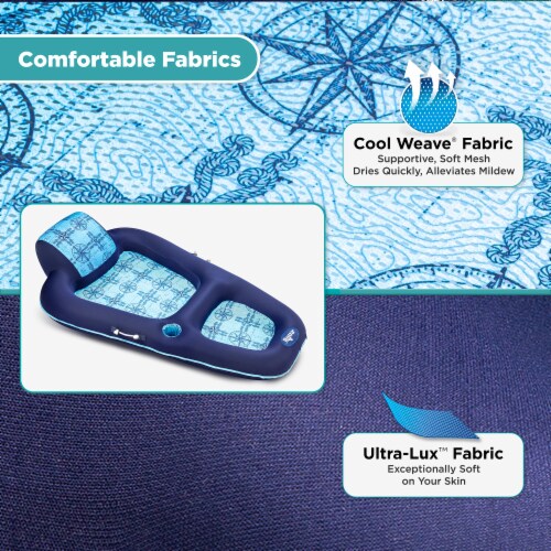 Aqua Leisure Luxury Water Recliner Lounge Pool Float Chair, 2 Pack, Blue & Green Perspective: right